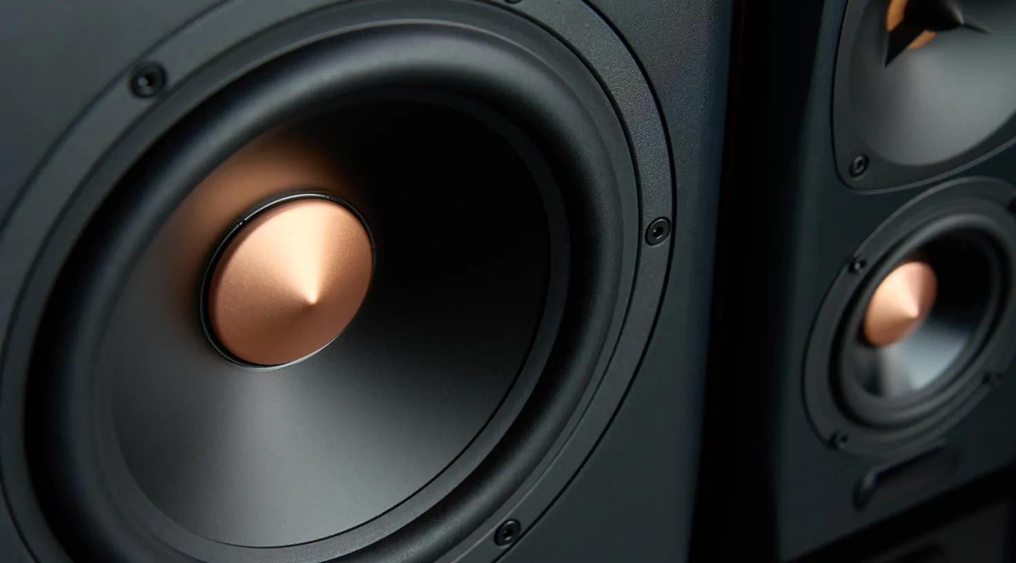 Close-up of high-fidelity audio speaker drivers for eWEAT HiFi music player, showcasing premium sound quality - eweat.com