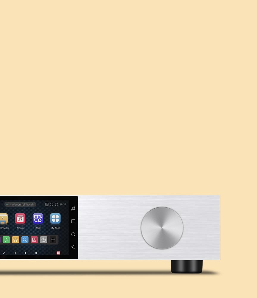 Digital-media-player Close-up of eWEAT HiFi Music Player with Touchscreen Display and Knob - eweat.com