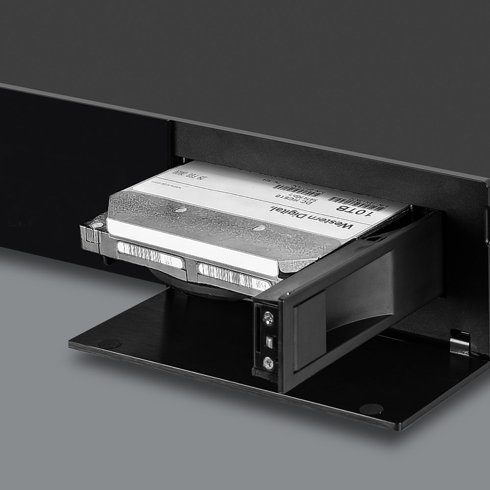 Internal hard drive installation in eweat.com's 8K video player for ample storage of high - definition content