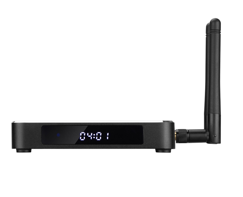 EWEAT 4K Smart TV Box with digital display and antennas for enhanced streaming, available at eweat.com