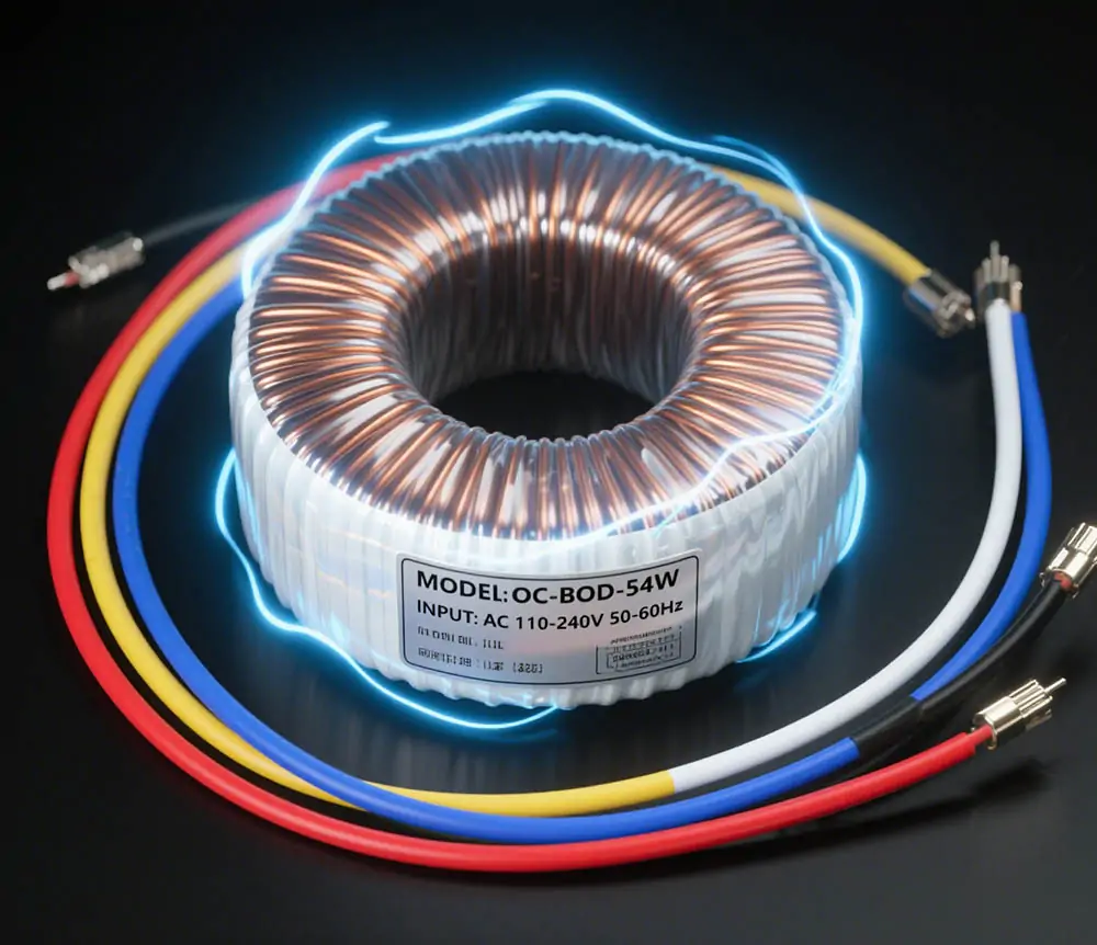 eweat-hifi-music-player-toroidal-transformer OC-BOD-54W Toroidal Transformer for EWEAT HiFi Music Player with AC 110-240V Input, Color Cables, and Glowing Effect - eweat.com