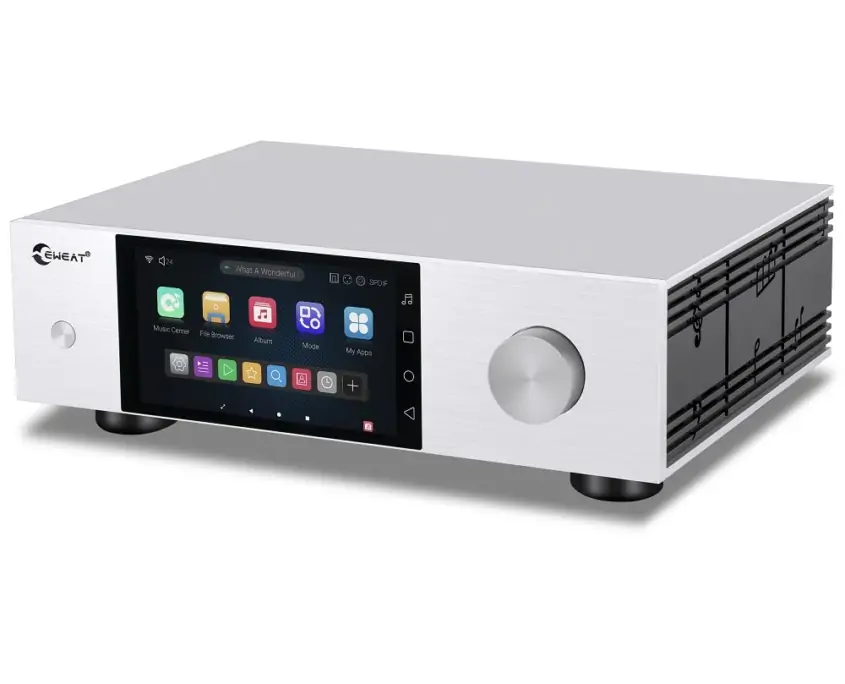 EWEAT streaming music player with touchscreen interface, available at eweat.com for high - quality D35 hifi music streaming