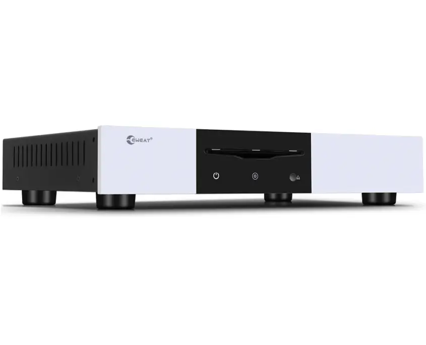 The brand name "EWEAT" is shown on the Digital CD Turntable D2 in the picture.