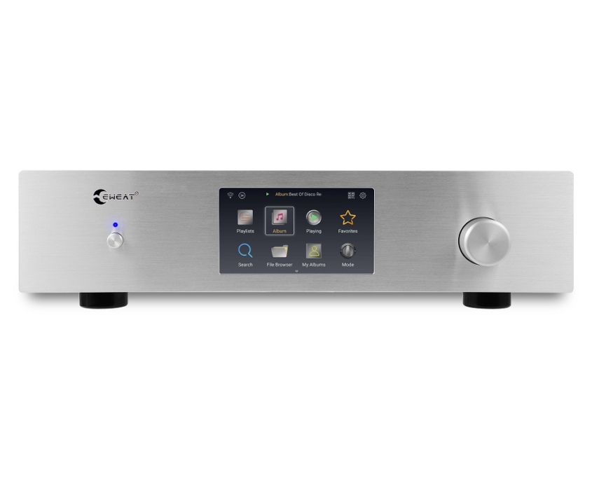 EWEAT DMP70 digital music player with touchscreen interface, showcasing premium sound and video technology for eweat.com