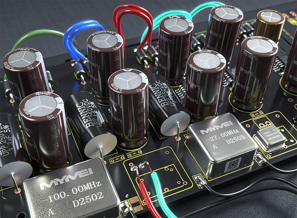Close - up of high - end electronic components on circuit board, essential for superior audio in eweat.com's premium digital music player